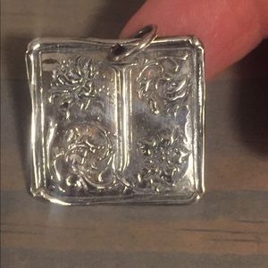 Vintage Style Sterling Silver Pendant “J”